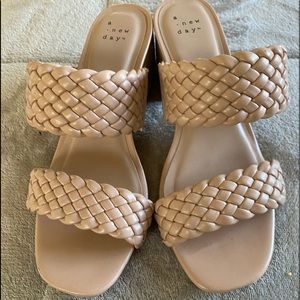 Tan sandals worn once